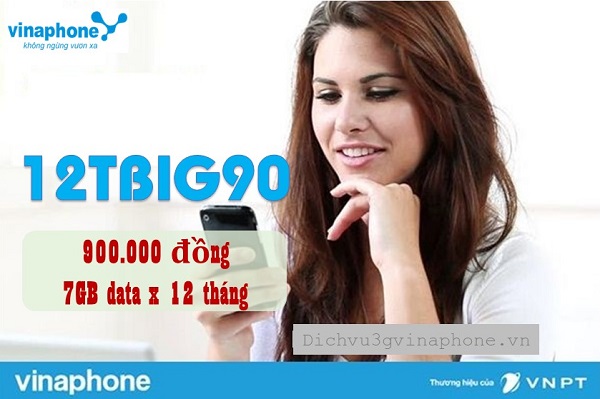 Gói cước 3G 12TBIG90 mạng Vinaphone