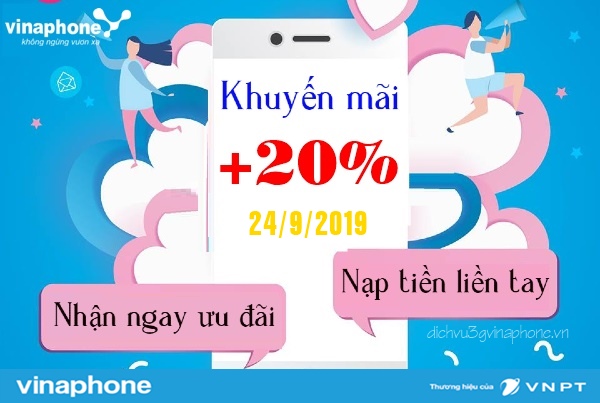 Vinaphone khuyến mãi 20% thẻ nạp