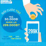Đăng ký gói T50 Vinaphone – trả 50K nhận lại 299K