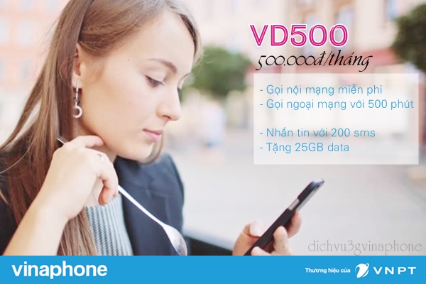 Nhận ưu đãi combo khủng với gói VD500 của Vinaphone