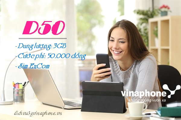 Đăng ký gói cước 3G D50 Vinaphone