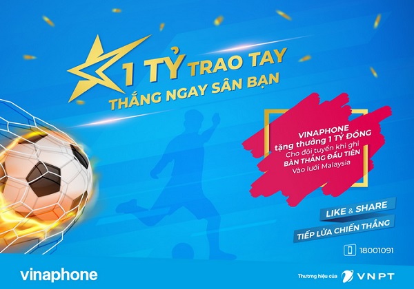 Vinaphone hỗ trợ 1 tỷ đồng cho đội tuyển Việt Nam