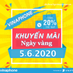 Vinaphone khuyến mãi 20% thẻ nạp toàn quốc ngày 5/6/2020