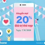 Vinaphone khuyến mãi 20% thẻ nạp toàn quốc ngày vàng 7/8/2020