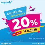 Vinaphone khuyến mãi tặng 20% giá trị thẻ nạp ngày 11/8/2020
