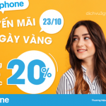 Vinaphone khuyến mãi 20% thẻ nạp ngày vàng 23/10/2020