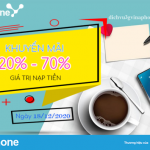 VinaPhone khuyến mãi từ 20% đến 70% thẻ nạp ngày 18/12/2020