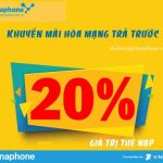 Vinaphone khuyến mãi 20% giá trị thẻ nạp ngày vàng 26/2/2021